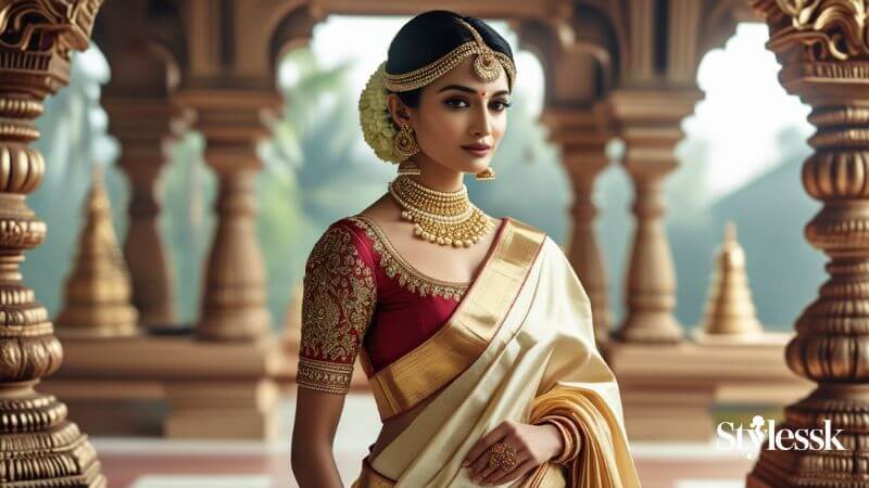Trendy Boat Neck Kerala Saree Blouse Styles
