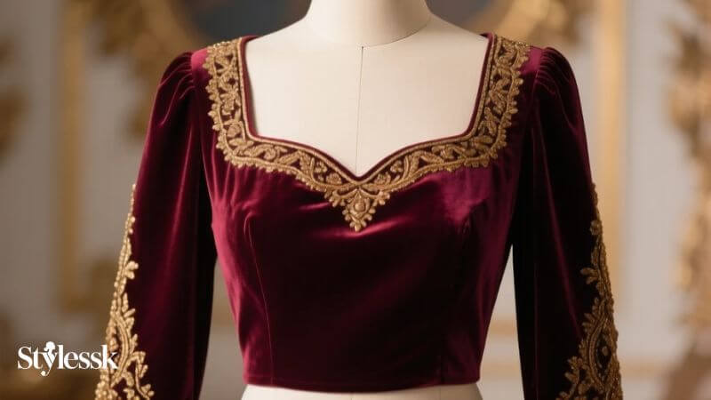 Velvet Princess Cut Blouse – Luxe & Rich 