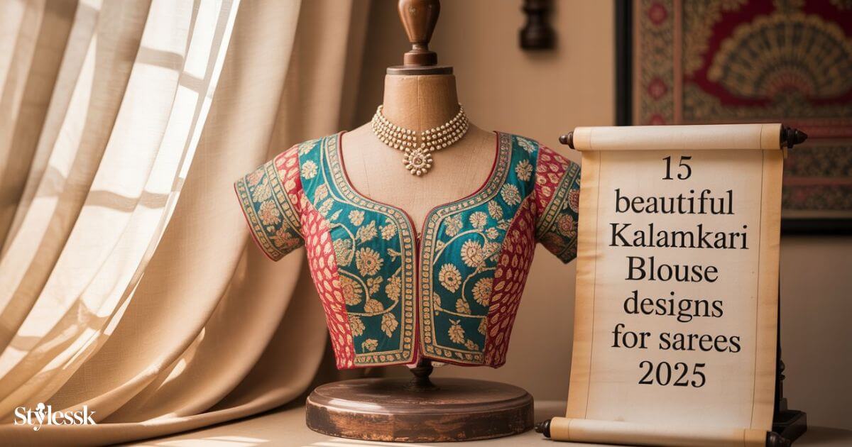 15 Beautiful Kalamkari Blouse Designs for Sarees 2025