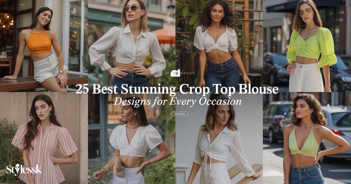 25 Best Stunning Crop Top Blouse Designs for Every Occasion
