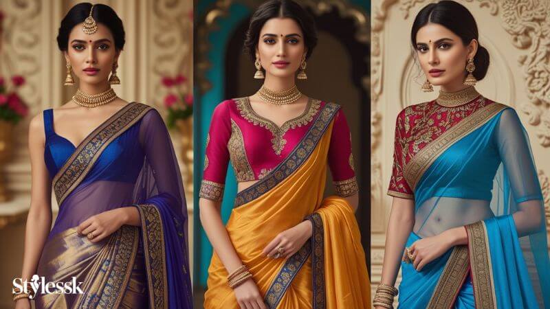 Banarasi, Paithani & Uppada Tissue Saree Blouse Designs 