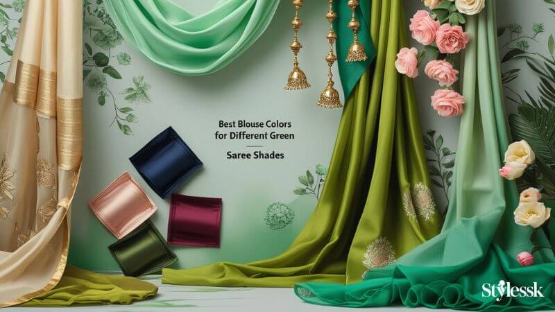 Best Blouse Colors for Different Green Saree Shades 