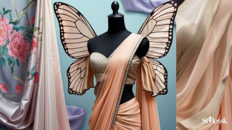 Best Fabrics for Butterfly Blouse Designs 