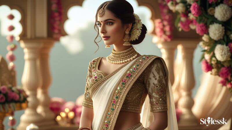 Bridal & Traditional White Blouse Designs 