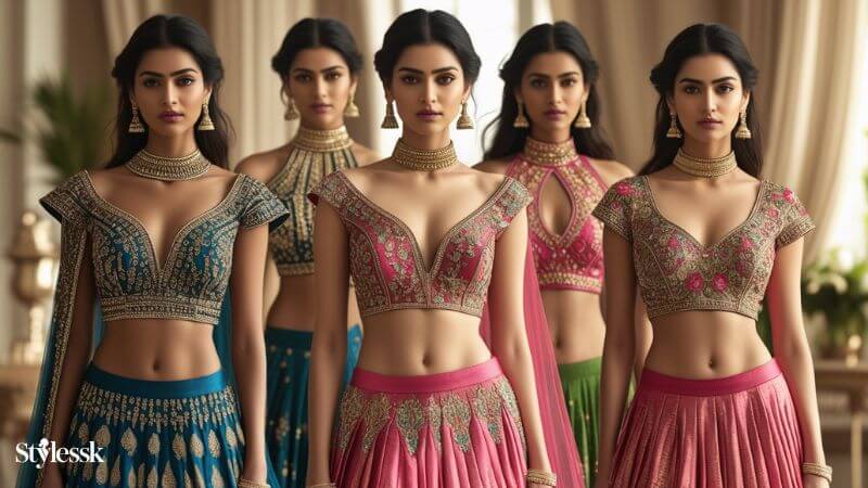Brocade Blouse Designs for Lehenga & Fusion Outfits 