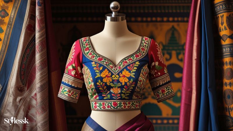 Cotton Kalamkari Blouse Designs 