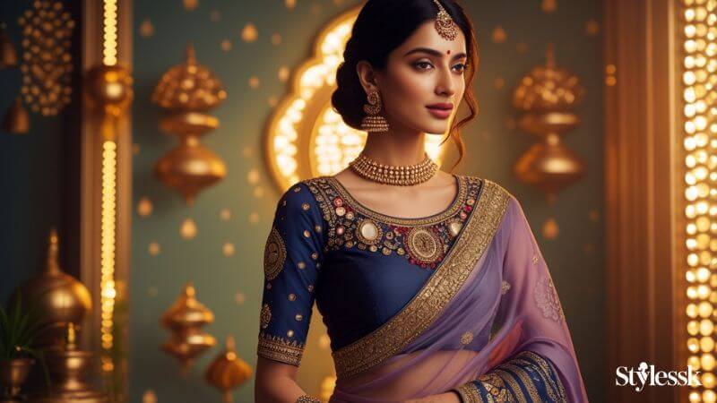 Gol Gala Blouse with Traditional Embellishments 