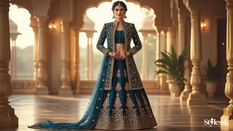Jacket Blouse Designs for Lehengas
