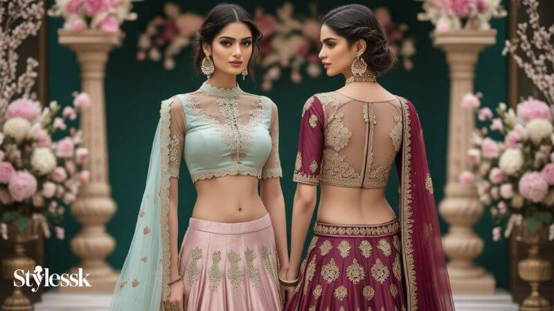 Lace Blouse Designs: Lace Border Blouse Styles