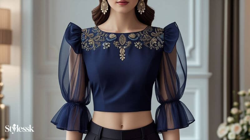 Latest Navy Blue Blouse Trends in 2025 