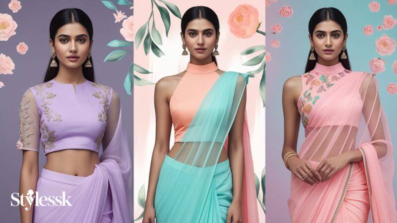 Modern Pastels: Lavender, Peach & Turquoise Blouses 