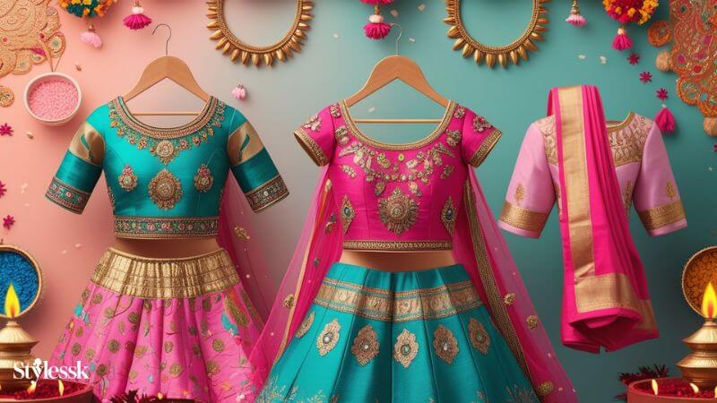 Modern Pattu Langa Blouse Designs for Kids 