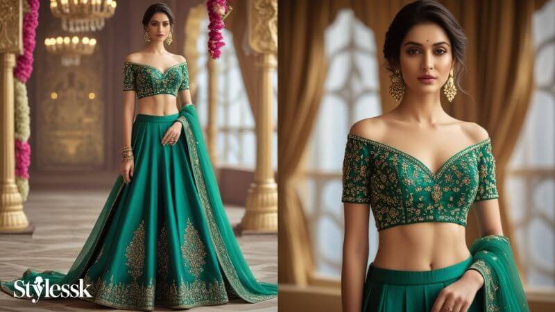 Off-Shoulder Blouse Designs for a Glamorous Look 