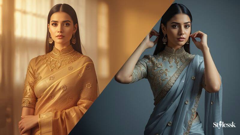 Pros & Cons of Wearing High Neck Blouse 