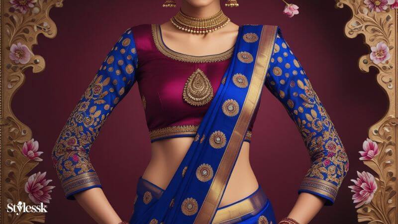 Sleeve Patterns in Butta Blouse Designs That Elevate Silk Sarees 