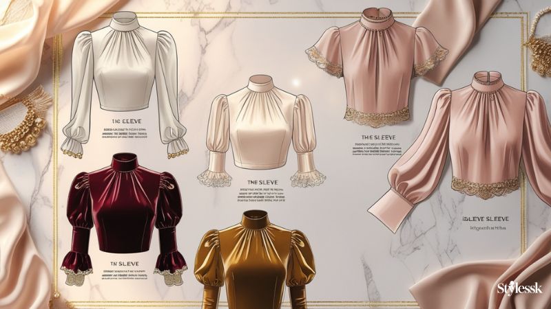 Sleeve Variations in High Neck Blouses