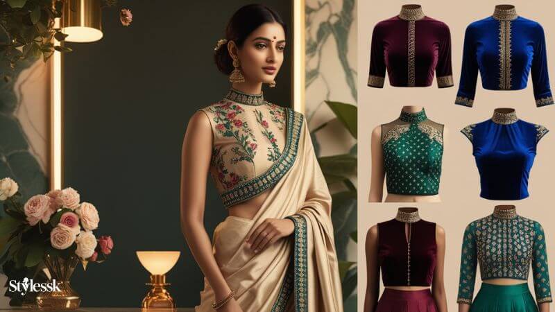 Stylish & Modern High Neck Blouse Trends 