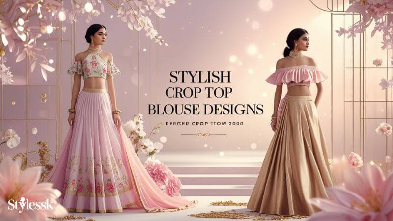 Stylish Crop Top Blouse Designs 