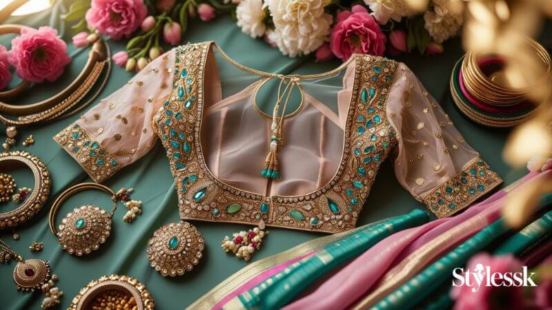 Types of Back Net Work Blouse Designs