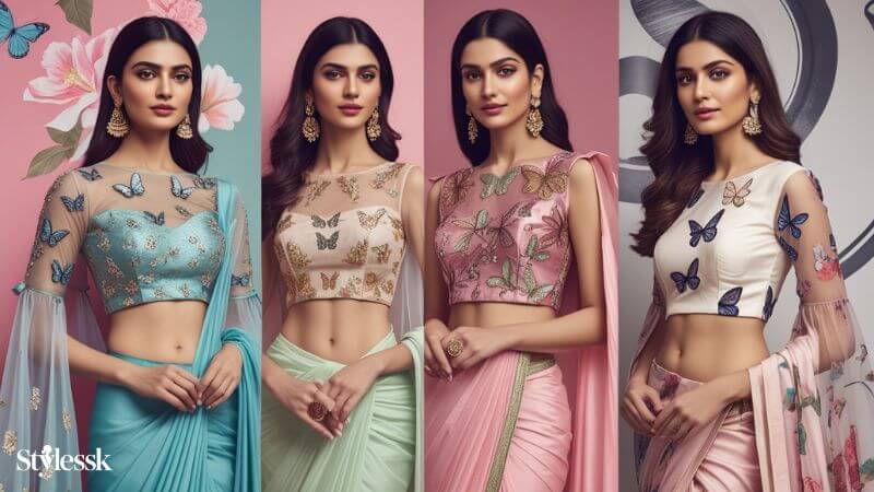 Types of Butterfly Blouse Designs 