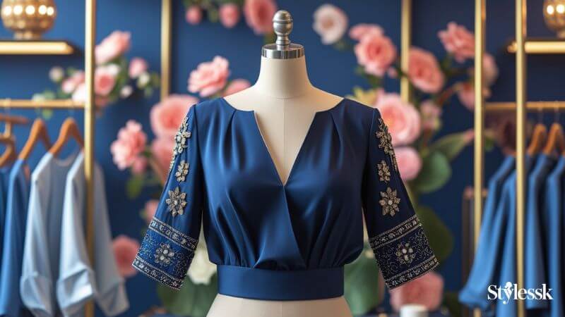 Where to Buy the Best Navy Blue Blouse Designs Online 