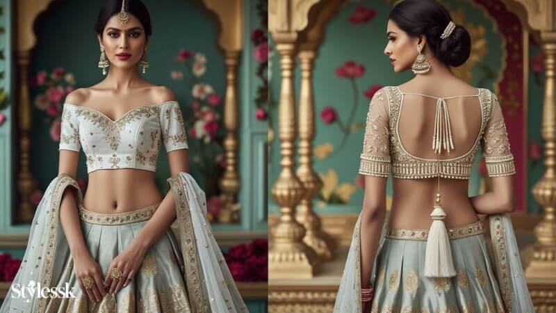 White Blouse Designs for Lehengas & Festive Wear 