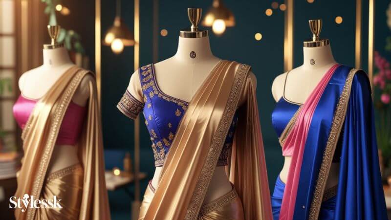 Classic Satin Saree Blouse Designs