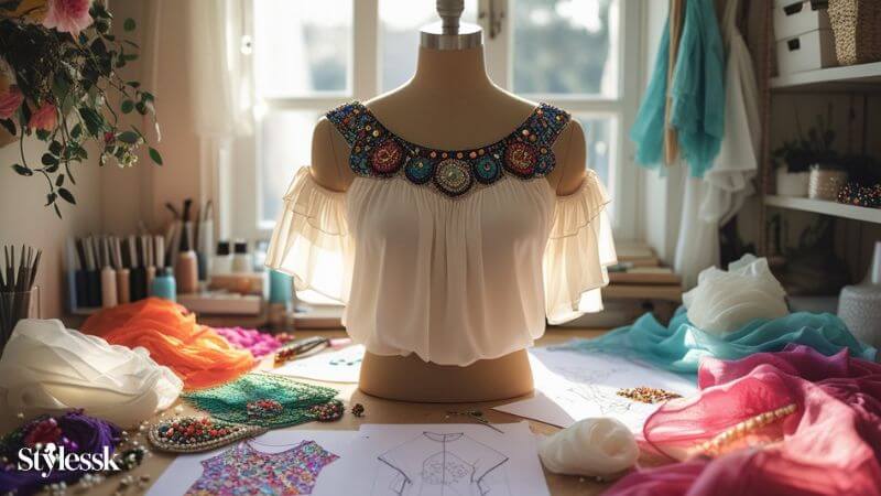 DIY & Customization Ideas for shoulder blouse designs