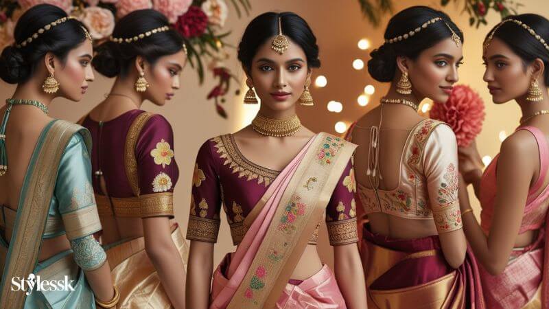 Latest Mekhela Sador Blouse Designs for Bridesmaids 