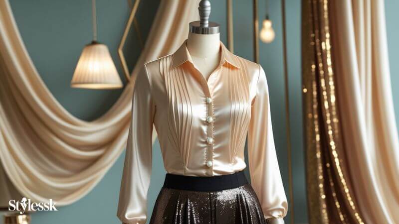 Satin Blouse with Designer Pairings