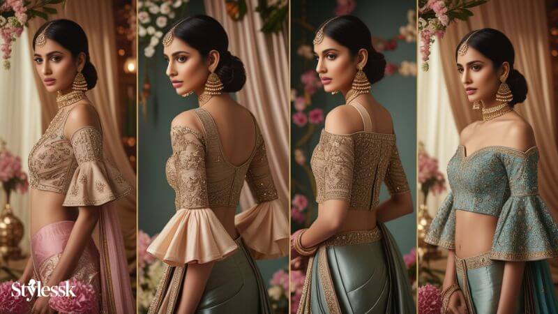 Sleeve Variations to Try for Shoulder Blouse Designs